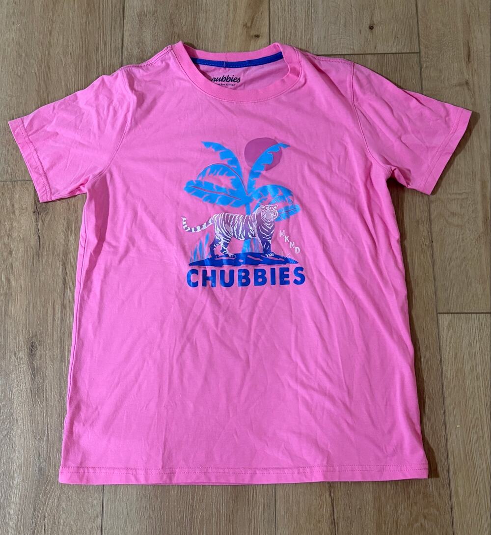 Chubbies Men’s Pink Tiger Graphic T-Shirt Size XL EUC